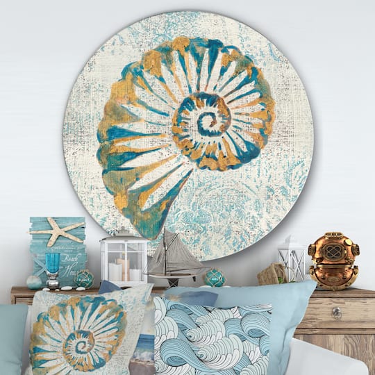 Designart - Spiral Shell Hand Painted